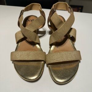 SOFFT Women's Criss-Cross Gold Slingback Sandals Size 7.5 M